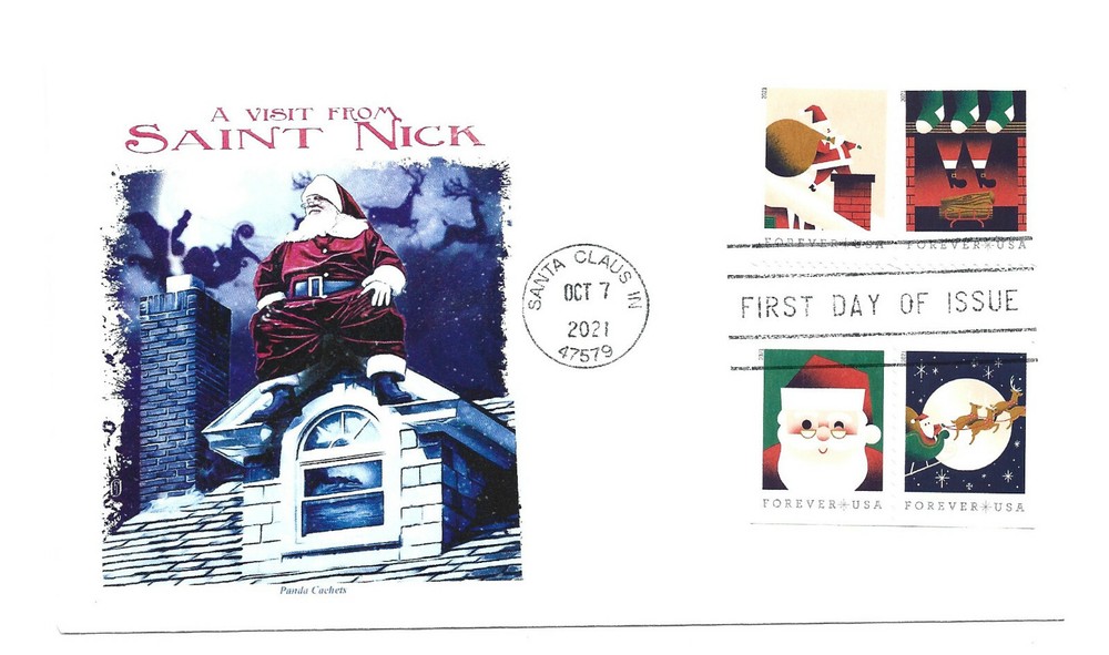 5644-47 A Visit from St. Nick  on one, Panda Cachets FDC