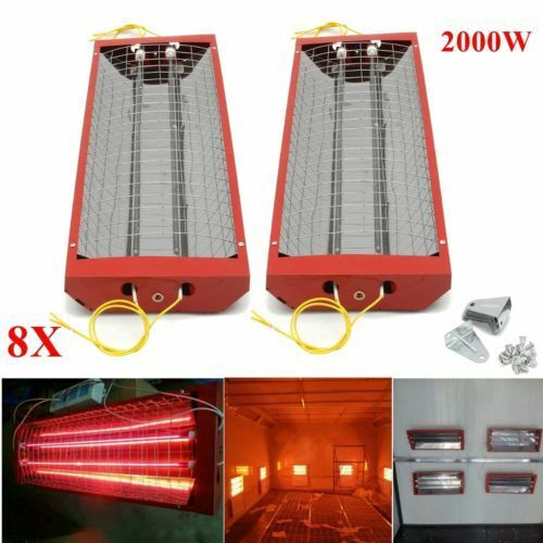8 X 2KW Spray Baking Booth Infrared Red Paint Curing Light Heating Lamp
