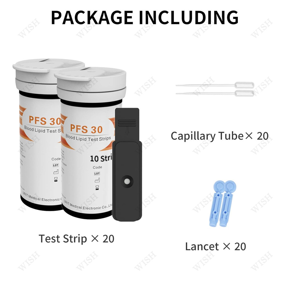 Cholesterol/Triglycerides Test Strips 20pk - URIT Brand 5-in-1 Analyzer