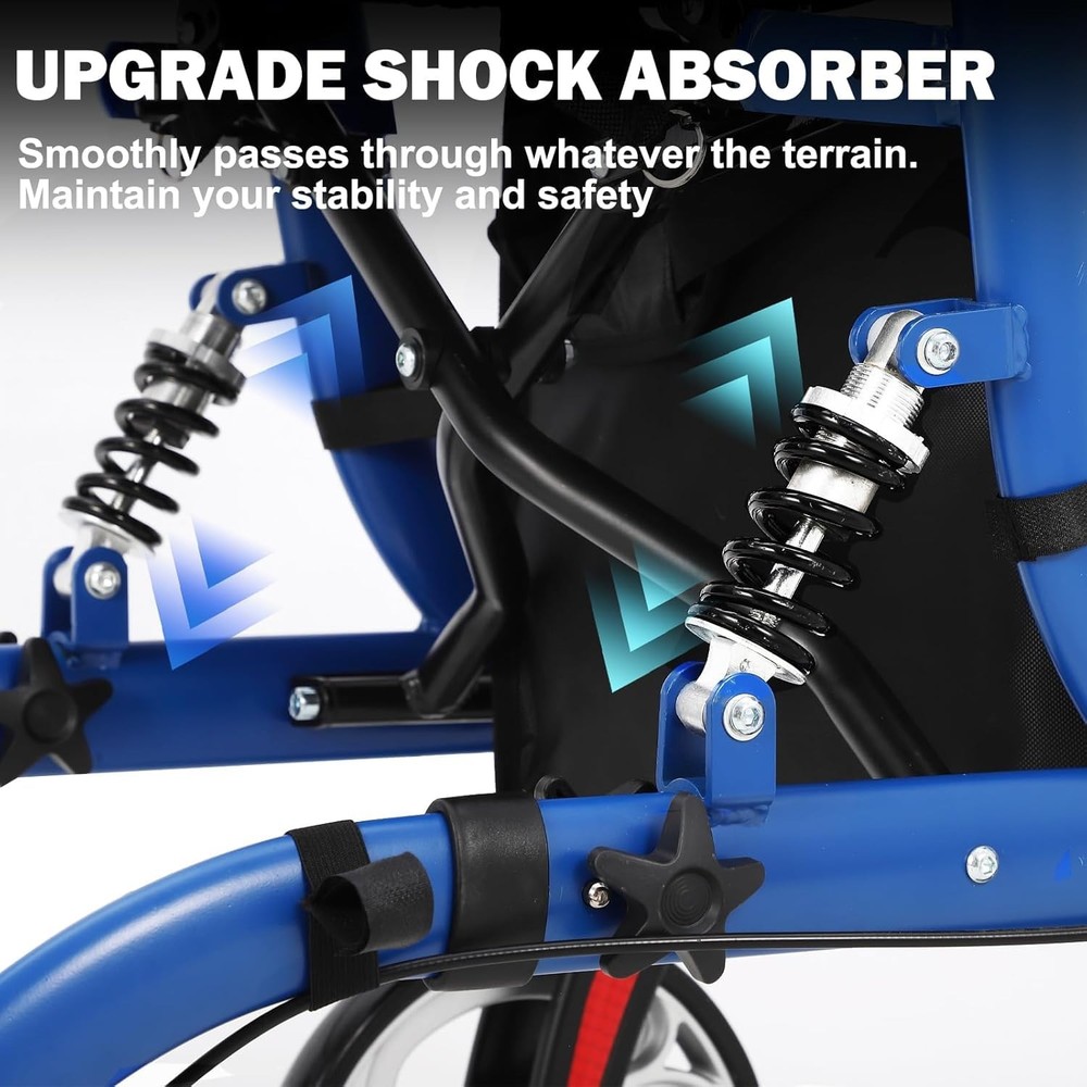 Walker for Seniors,Foldable Rollator Walker,Shock Absorption Rollator Chair