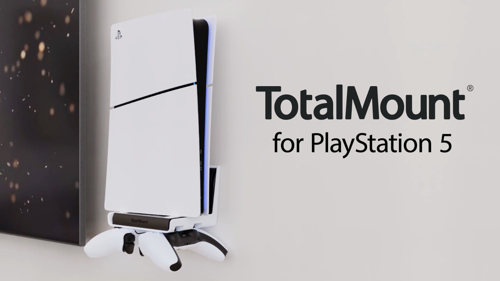 Wall Mount for PS5 - Holds 2 Controllers - Compatible with All Models, Slim & Pr