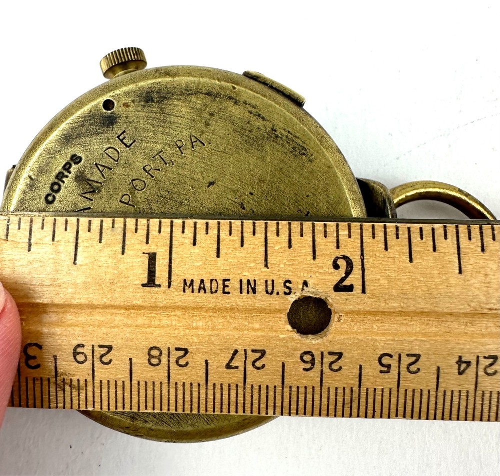 Vintage Engineer Corps Cruchon & Emon Brass Prismatic Compass Solid Brass Works