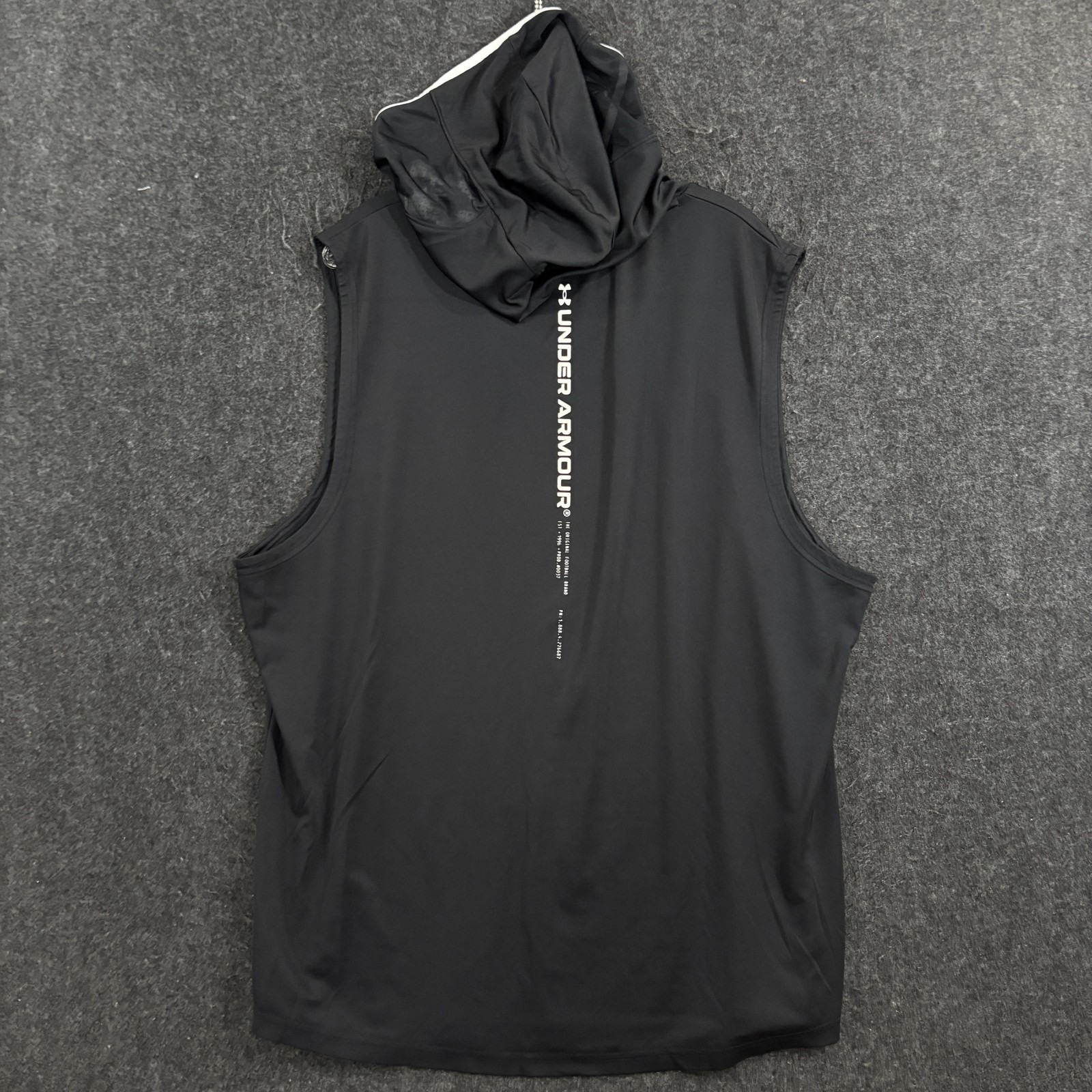 Under Armour Football Hoodie Men's XXL Black Sleeveless Fitted Training 1362024