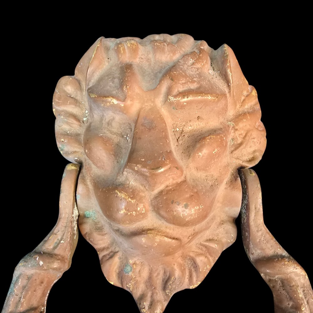 Antique Lion Head Door Knocker Brass