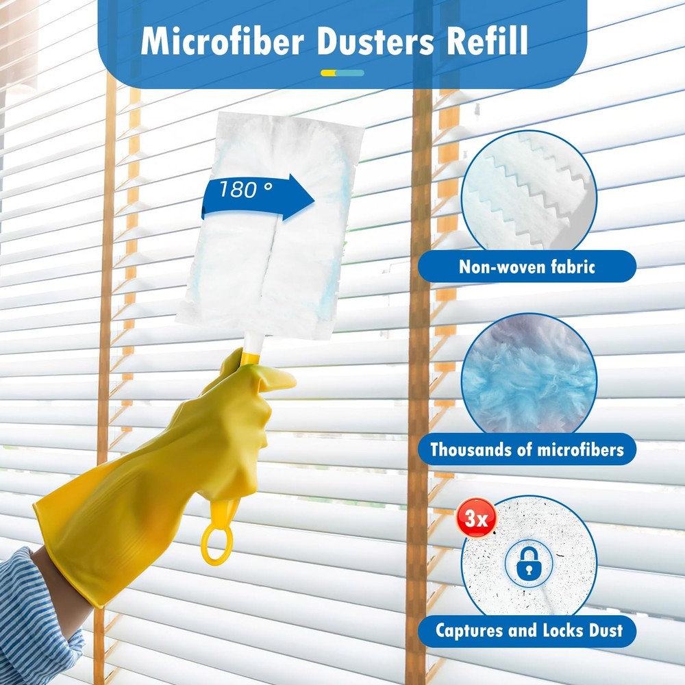 30 Count Duster Refills Compatible with Dusters 180° Handle Dusters, 180