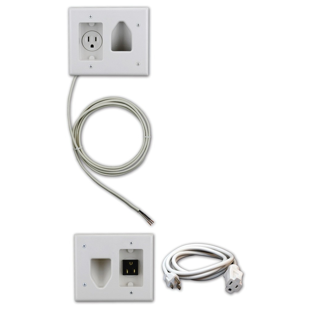 DATACOMM ELECTRONICS 50-3323-WH-KIT Flat Panel TV Cable Organizer Kit with...
