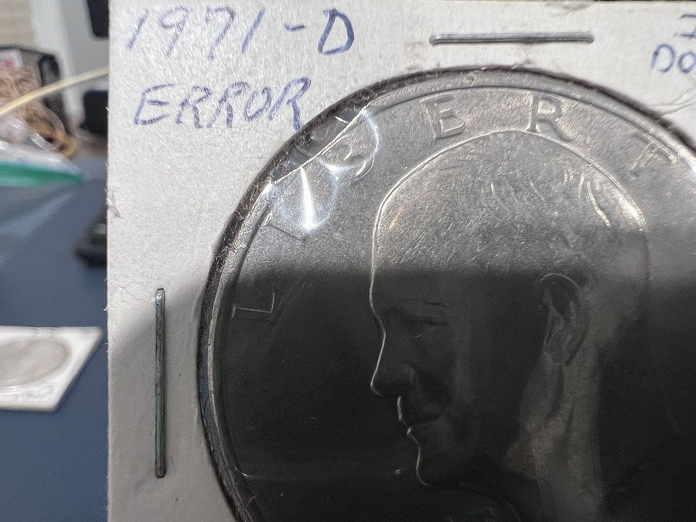 1971-D $1 Eisenhower Dollar Error Clipped Planchet