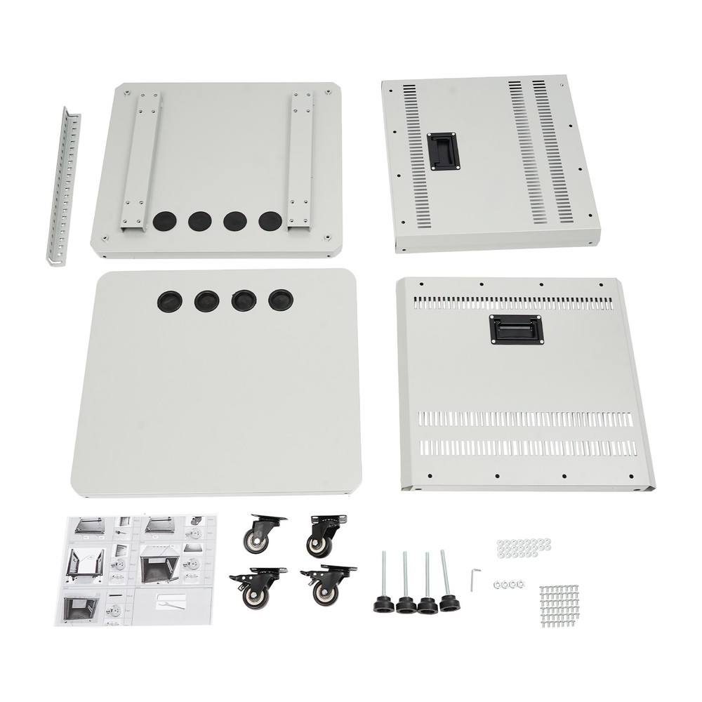 9U Server Rack, Server Rack Cabinet, Rolling Studio Rack Case Grey