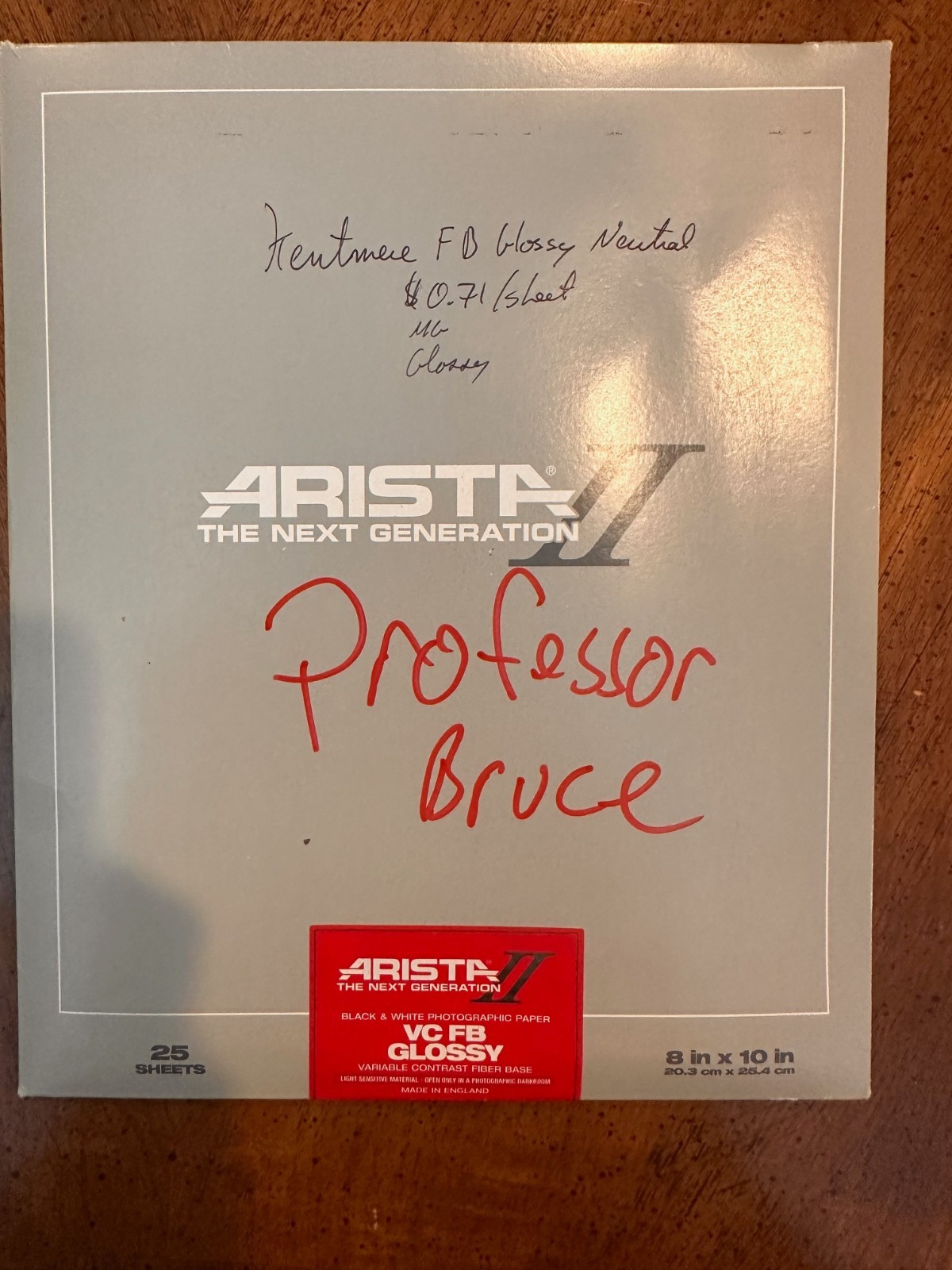 Arista II VC FB Glossy 8x10 Black & White Photo Paper Open Box Approx 10 Sheets