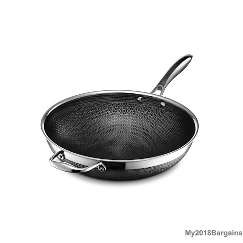 HexClad Hybrid Nonstick 12-Inch Wok, Stay-Cool Handle, Dishw
