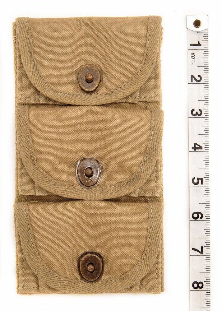 U.S. WWI M1917 Half Moon Clip .45 cal 3 Pocket Pouch marked JT&L 1918