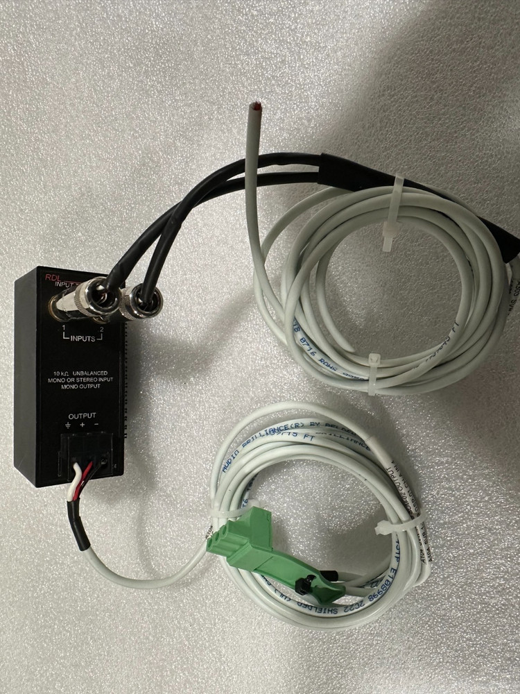 RDL TX-J2 INPUT TRANSFORMERS Mono or Stereo Input / Mono Output With Cable