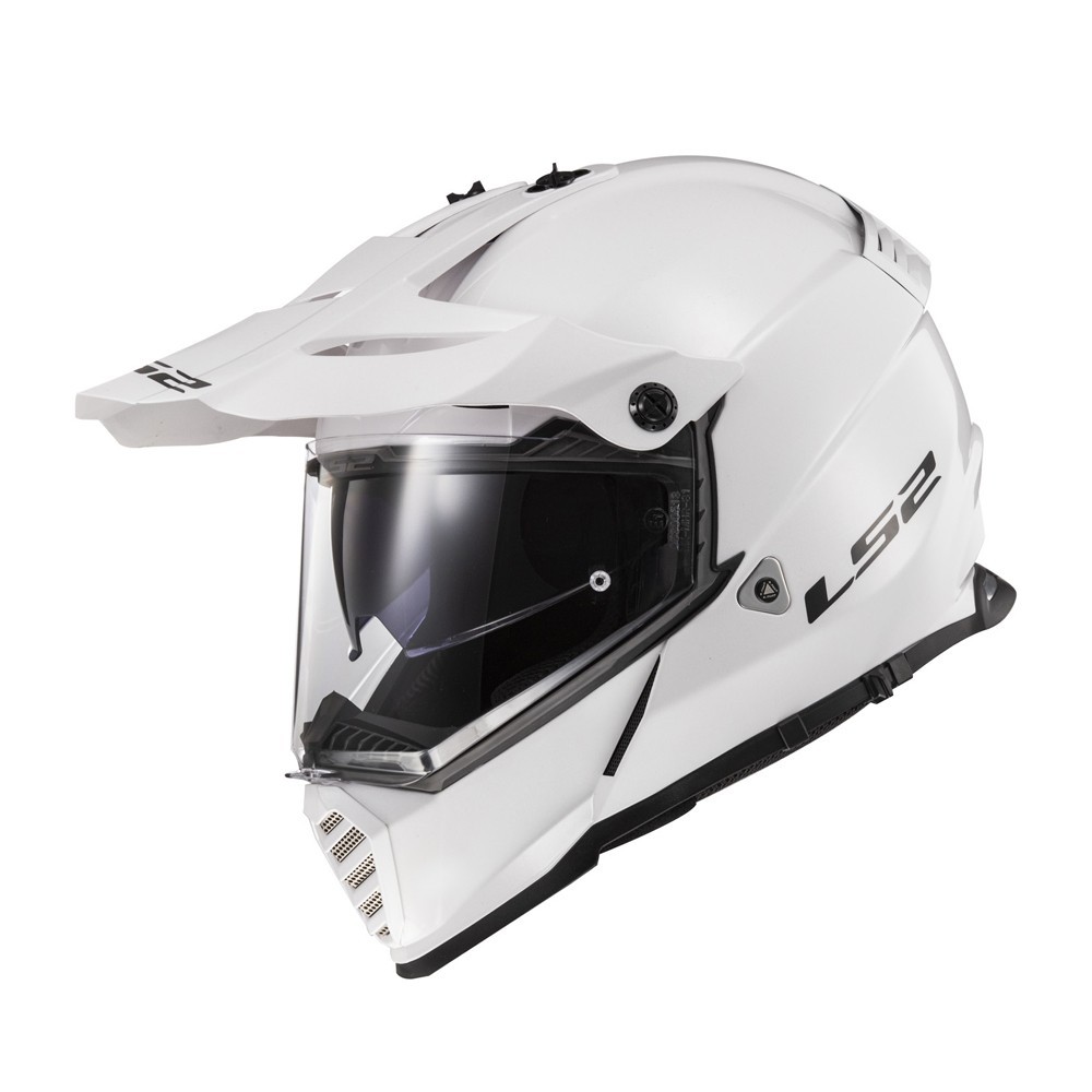 LS2 Blaze Adventure Solid Gloss White Full Face Dual Sport Helmet Adult Size XS