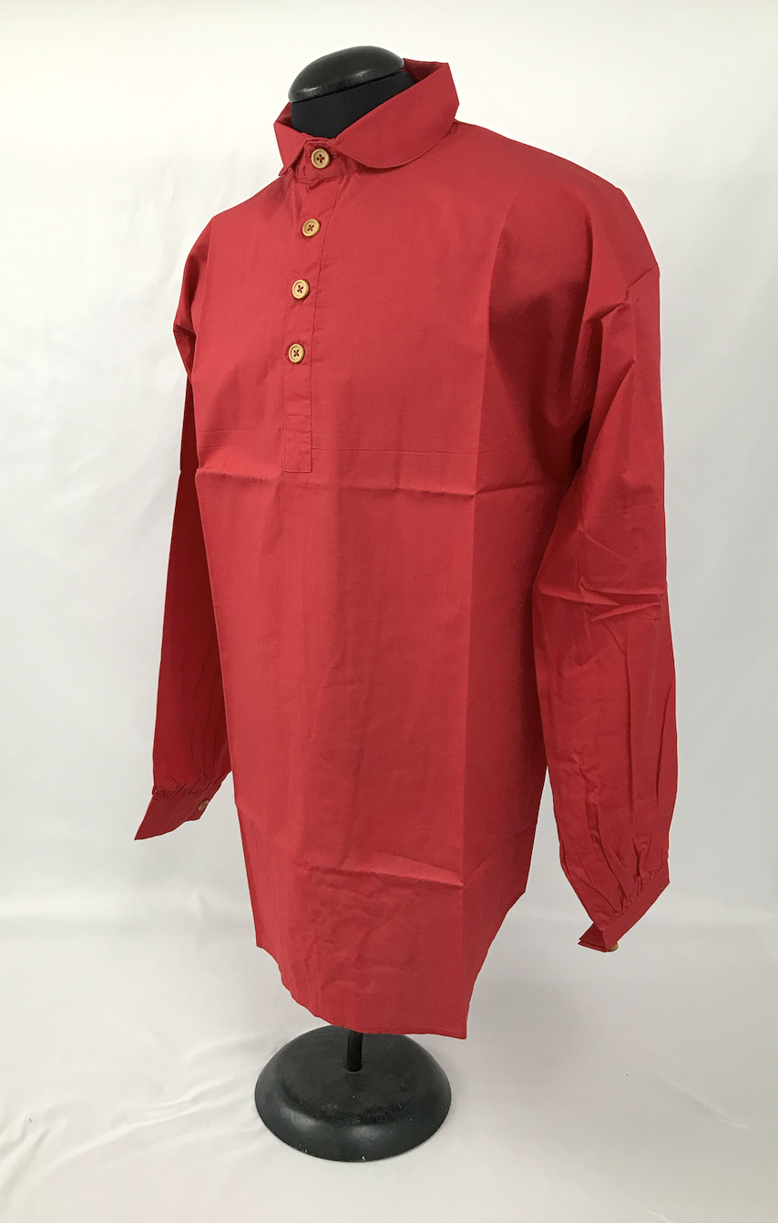 Red Shirt - 4 Button Closure - Reenactment, Civil War, Rendezvous - Size XXXL