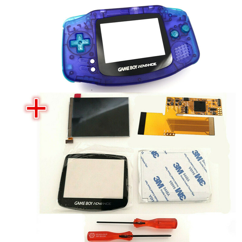 GBA V2 IPS Screen Backlight LCD Mod & GBA Pre-Cut Housing shell Case -NEW