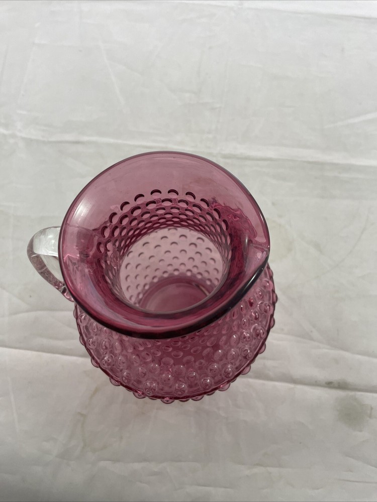 CRANBERRY HOBNAIL FOOTED SMALL PITCHER / JUG