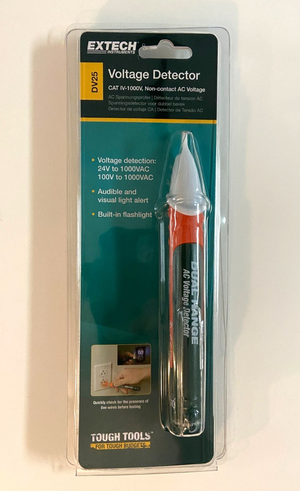EXTECH DV25 Dual Range AC Electrical Voltage Detector Ticker Tool Flashlight
