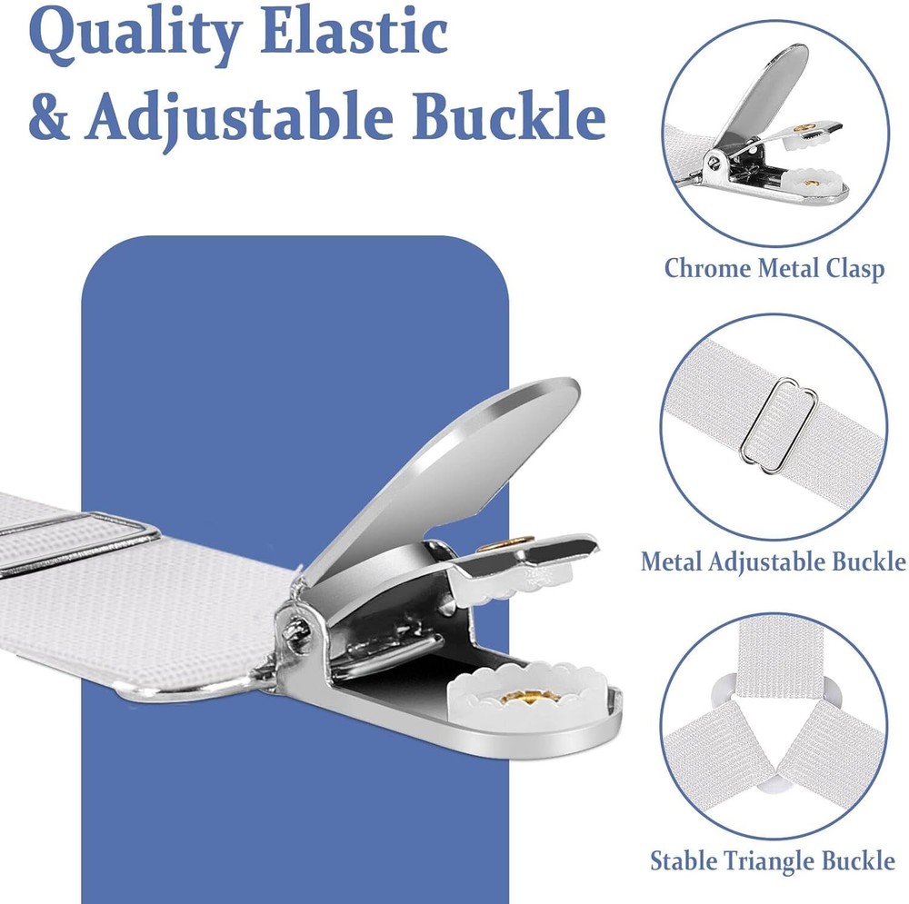 Bed Sheet Straps Scrunchie Fitted Straps Keepers Holders Elastic Fasteners 5 Pcs