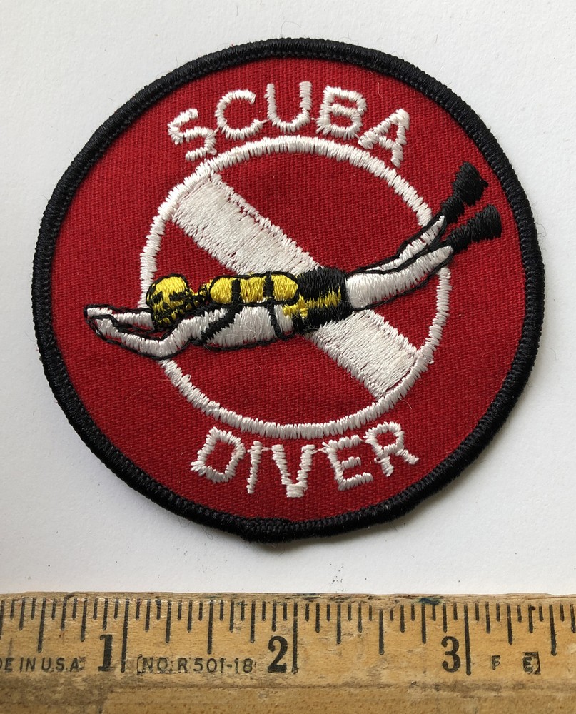 Vintage Scuba Diving Embroidered Patch Diver Down Flag