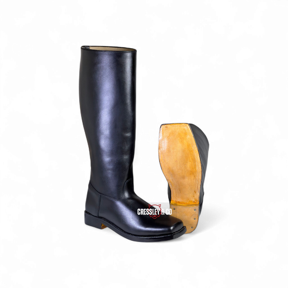 CIVIL WAR SQUARE TOE CAVALRY BOOTS – ACW BLACK LEATHER RIDING BOOTS,Made to Size