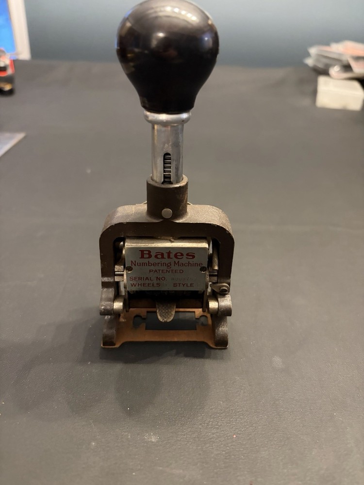 Bates Numbering Machine Style E 6-Wheel Working Serial B803743 USA