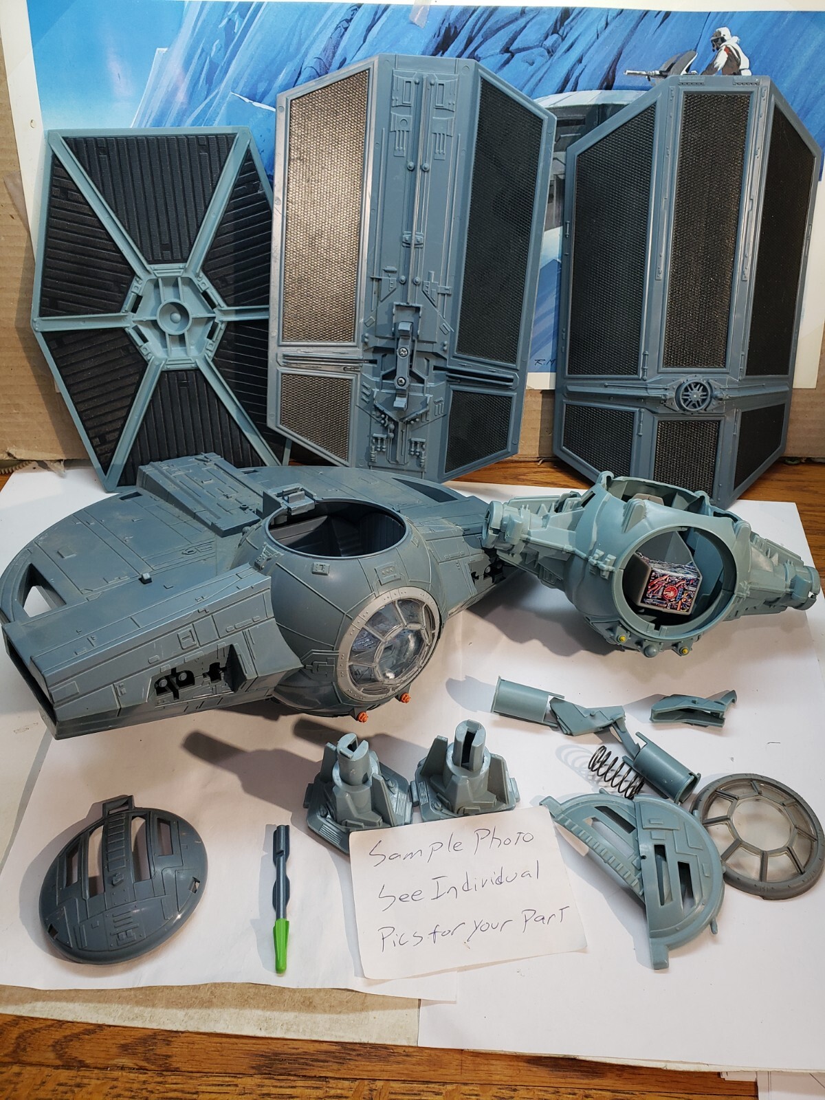 Imperial TIE Fighter Wings Darth Vader 1995 Parts Star Wars POTF Strut trigger