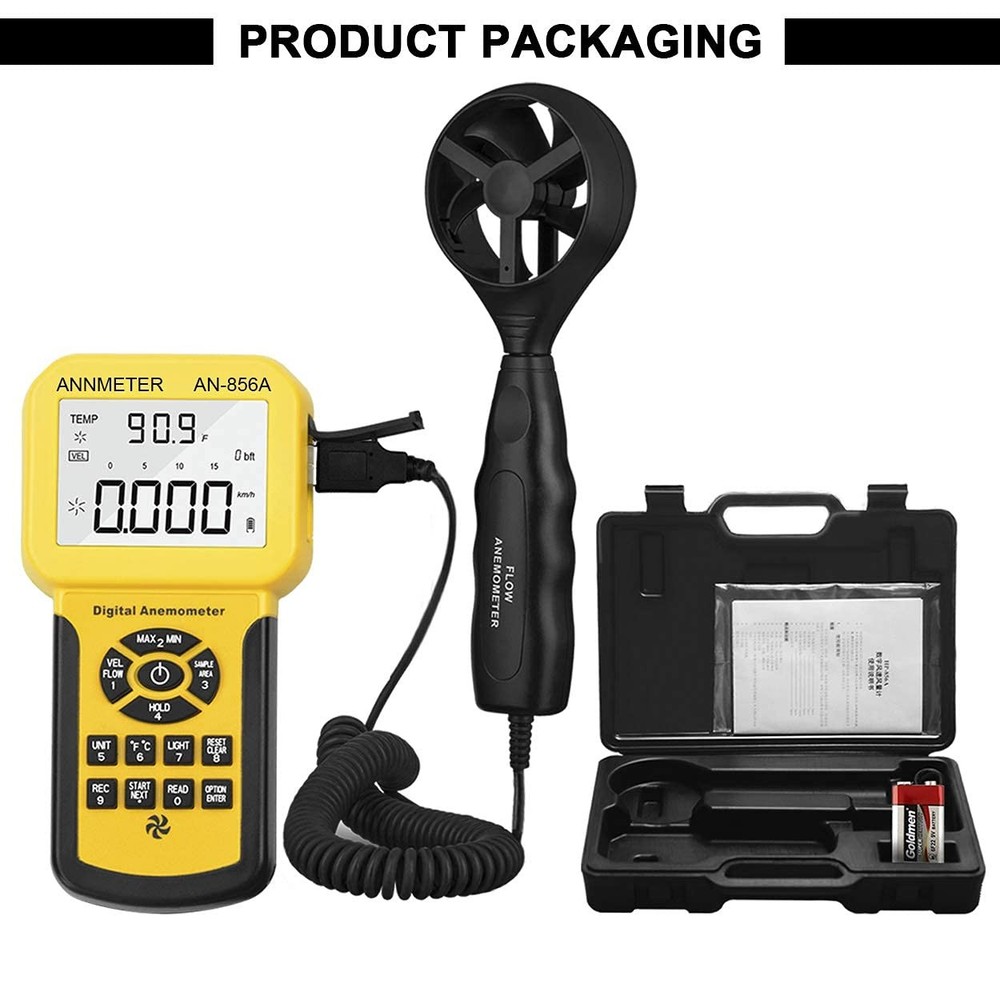 CFM Handheld Anemometer, HAVC Digital Anemometer, Wind Speed Meter...