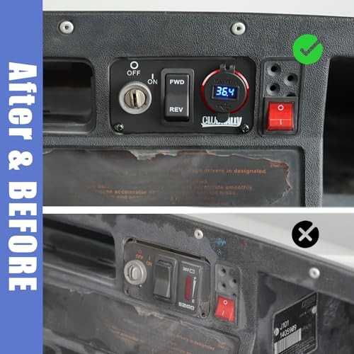EZGO Key Switch Plate with Forward Reverse Switch, DC 9V-48V 3.1A Fast Red