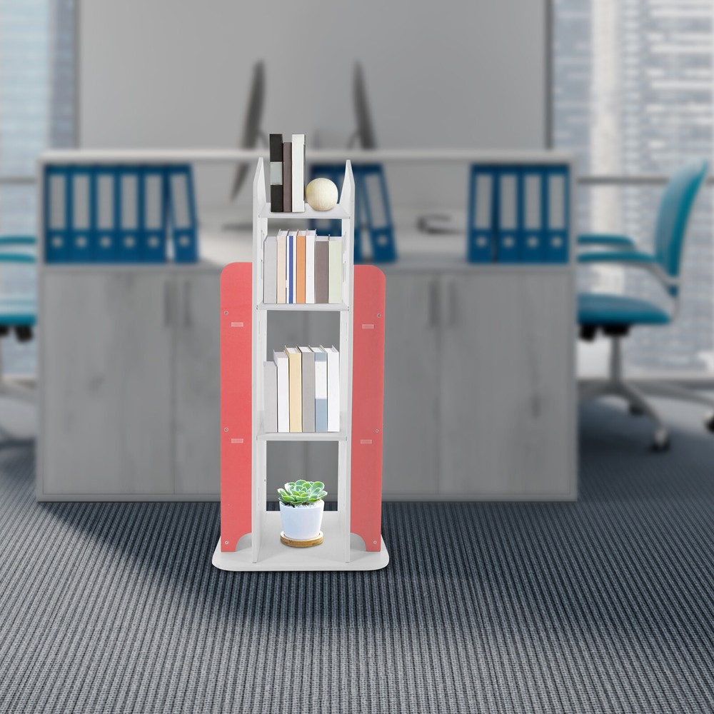 4-Tier Rotating Bookshelf with 360° Access - Sturdy Storage Solution