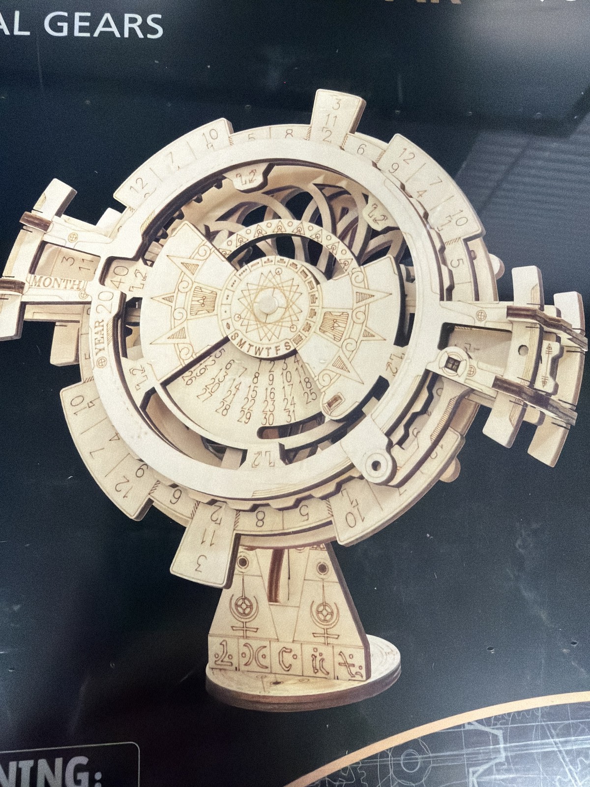 ROKR LK201 Perpetual Calendar Mechanical Gears 3D Wooden Puzzle Kit