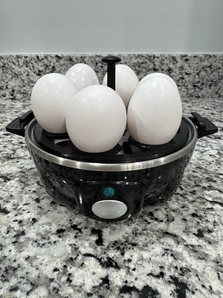DASH Rapid Egg Cooker 6 Egg Capacity Electric Cooker for Hard Boiled Black