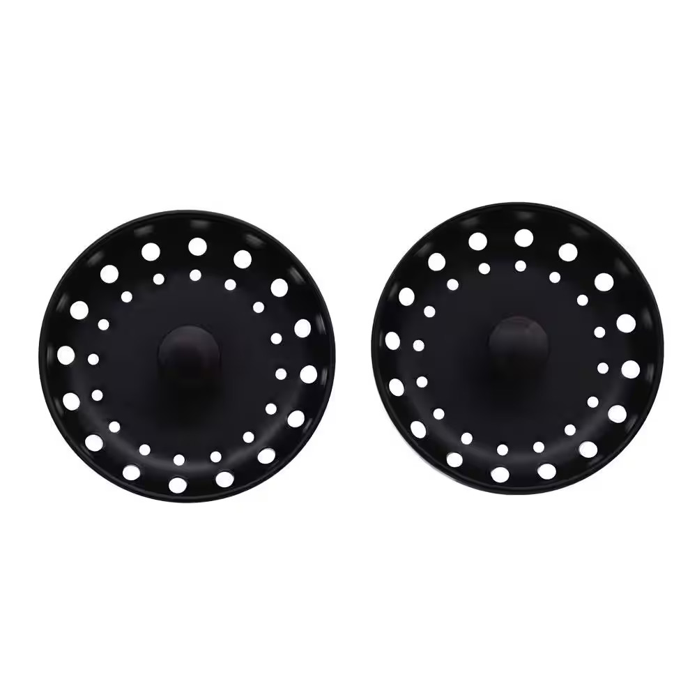 3-1/2 In. Standard Post Style Replacement Kitchen Sink Basket Strainer, Matte Bl