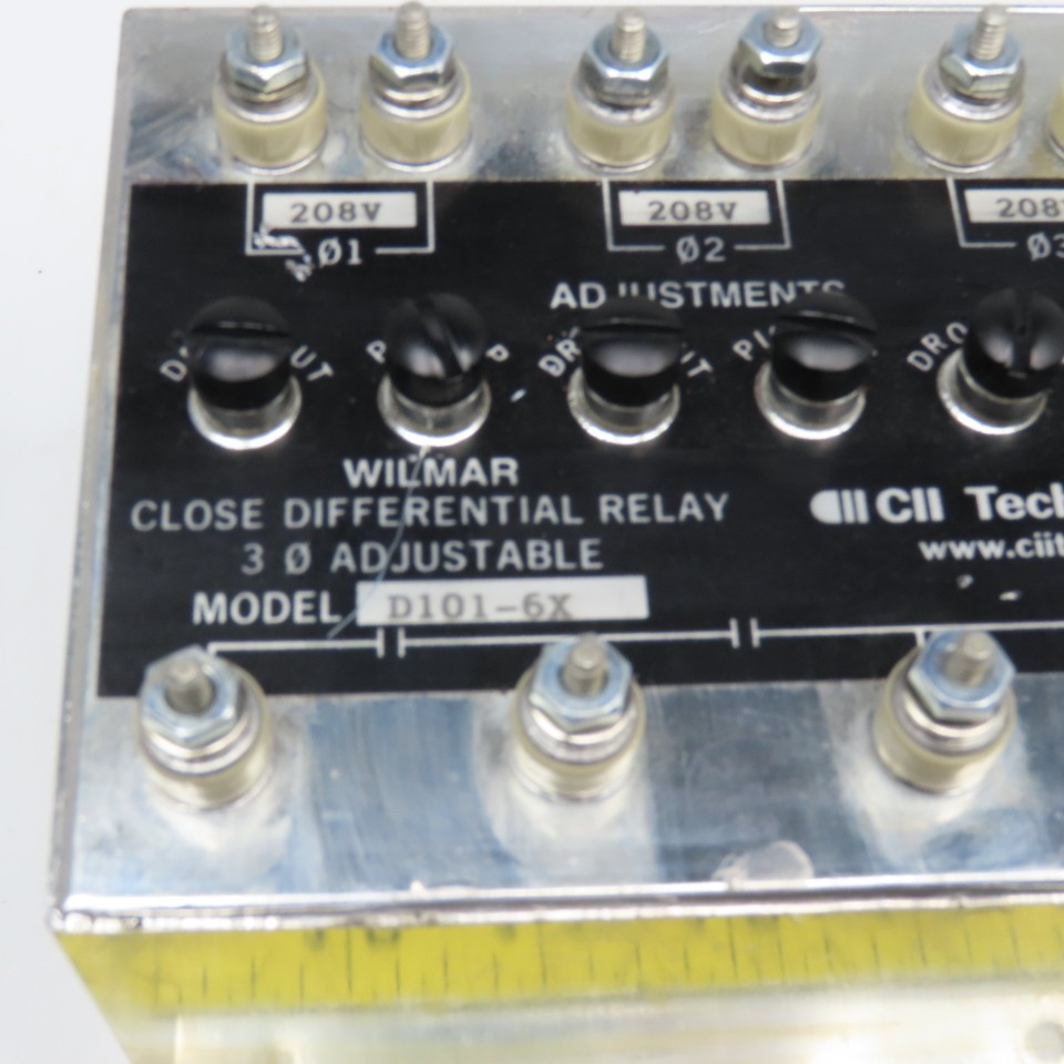 CII Tech Wilmer D101-6X Close Differential Relay 3Ph Adjustable 208V