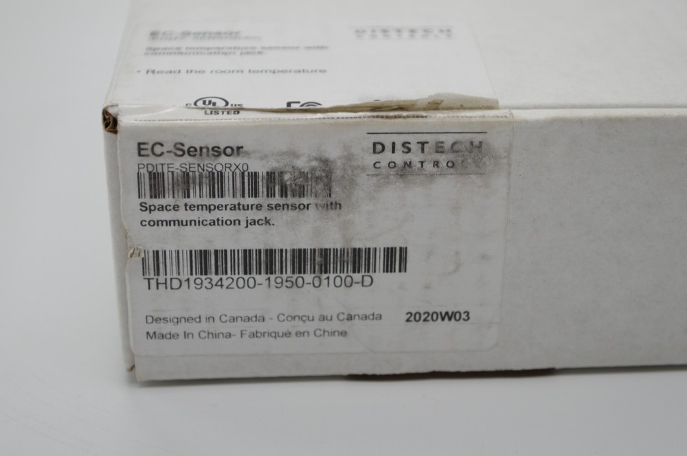 Distech PDITE-SENSORX0 EC-SENSOR Space Temperature Sensor 10K Type II Thermistor