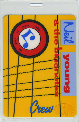 NEIL YOUNG & BLUENOTES 1988 LAMINATED BACKSTAGE PASS