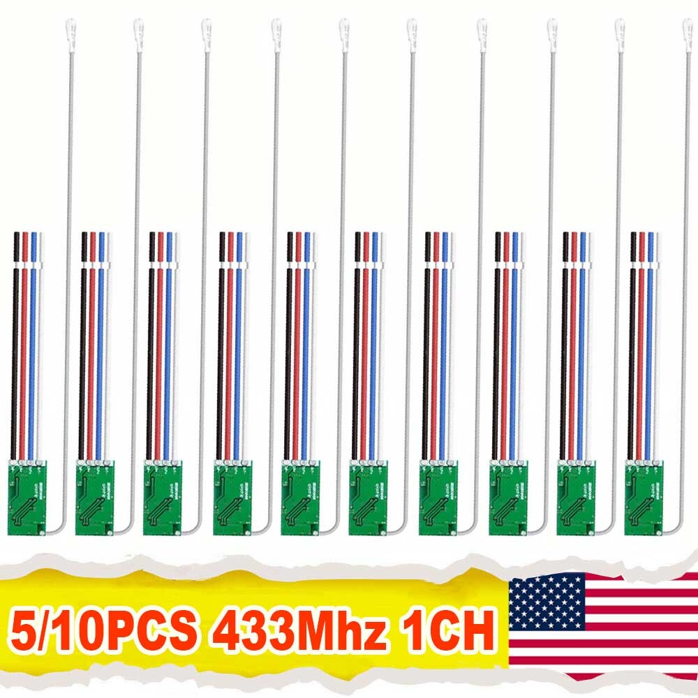 5/10x RF 433Mhz Relay Receiver Wireless Remote Control Light Switch Micro Module