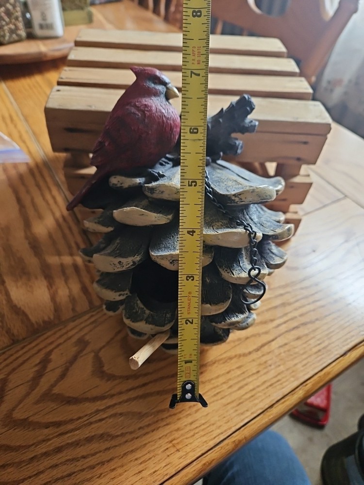 Cardinal Pinecone Birdhouse (B25)