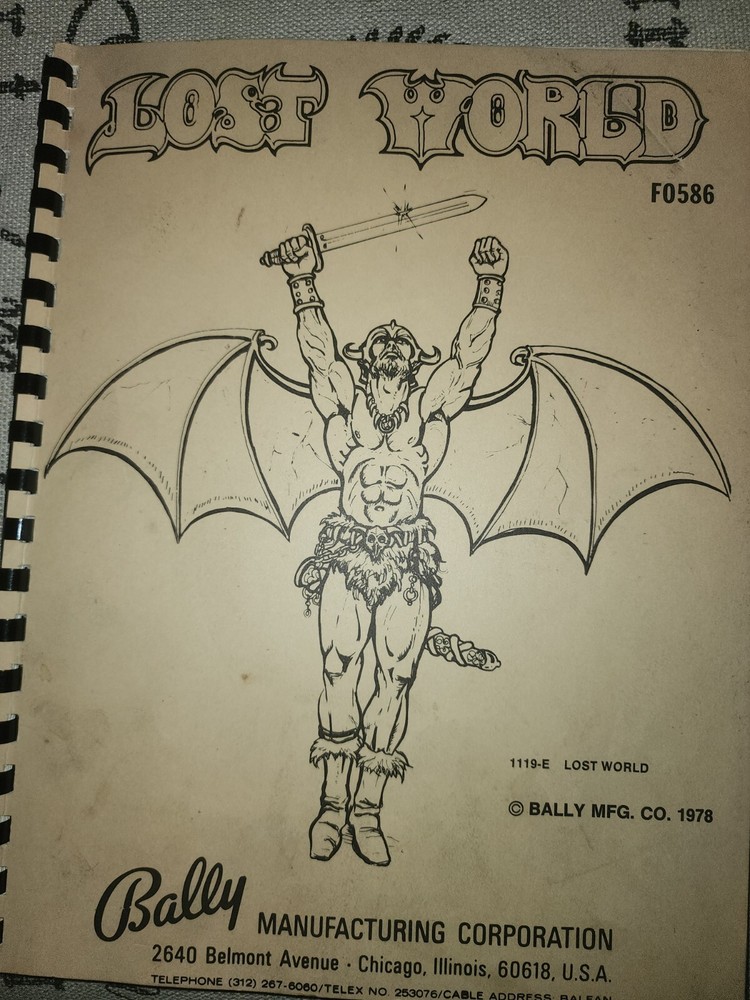 Lost World Pinball Manuals Bally