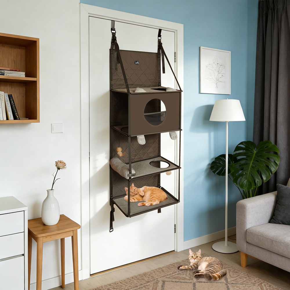 Flexible Adjustable Cat Tree, Door-mounted Cat Climbing Frame, Hanging Cat Tree