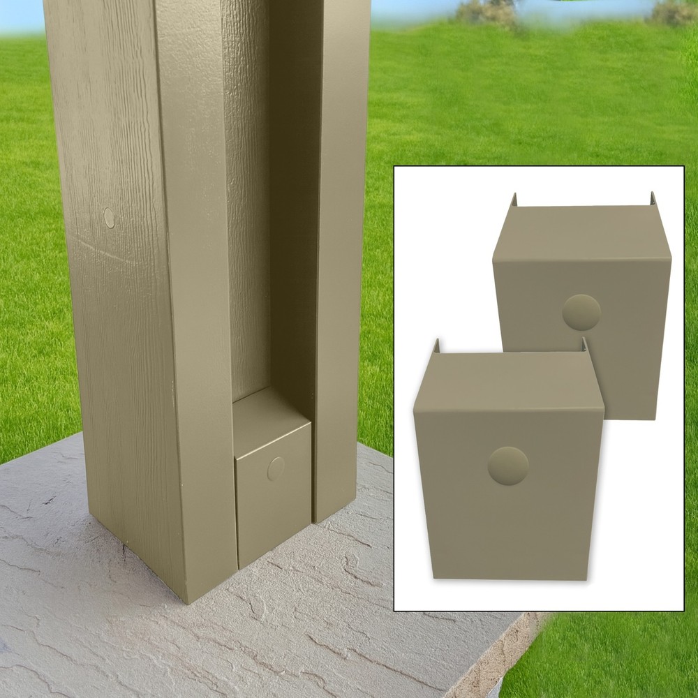 H-Post Cap™ - Aluminum Patio Cover Post Base Cap Accessory (Pair)