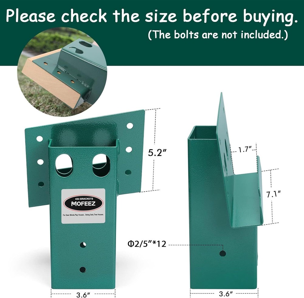 Angle Bracket Outdoor Compound Elevator Bracket for Deer Stand Hunting Blind 4X4