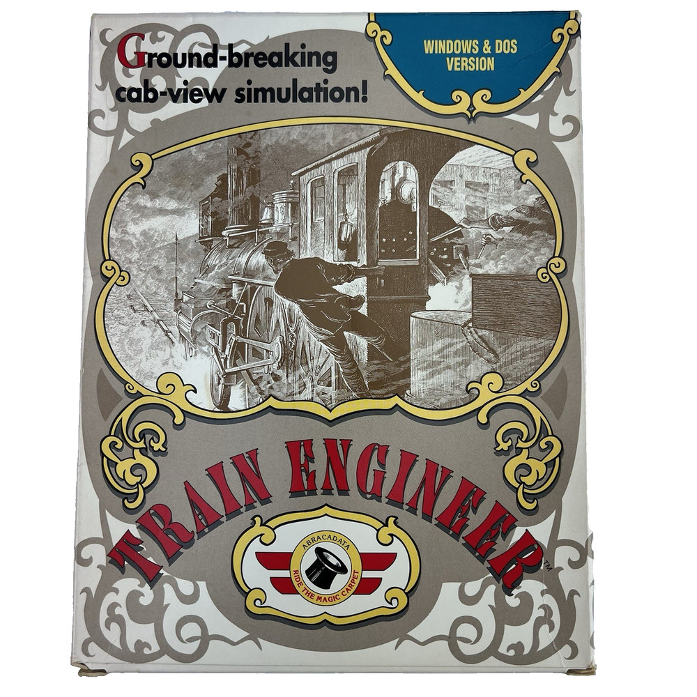 Vintage Computer Simulation Game Software - Train Engineer (1994) Windows/DOS