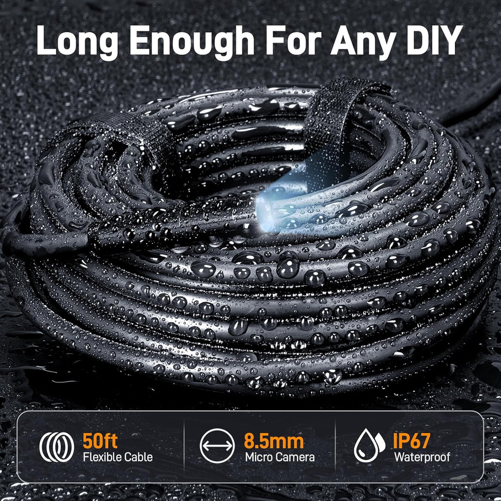 Teslong 50FT USB-C Borescope Camera with Light, Only Compatible with iPhone 15/1