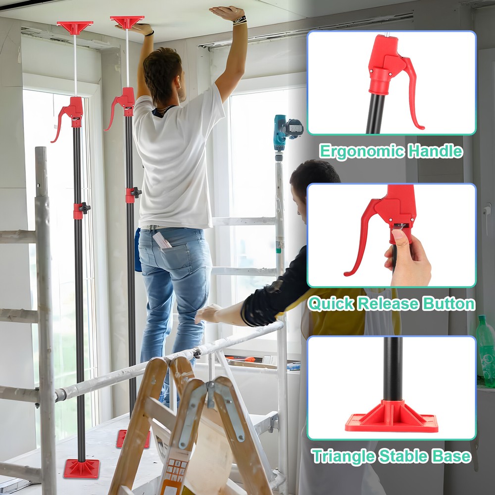 Adjustable Support Pole, 45"-114" Cabinet Jack Support Pole Third Hand Tool 2PC