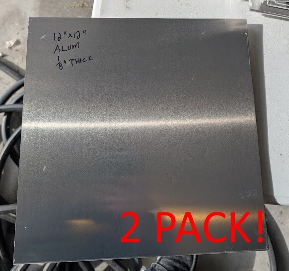 2 Pack/Pieces - 1/8" (.125) Aluminum Sheet Plate 12" x 12"  5052 (8 Gauge)