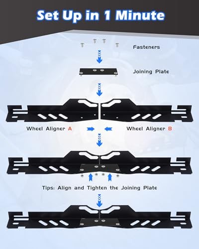 Heavy Duty Wheel Alignment Tool Kit, Toe Alignment Tool with Thickened Foldable