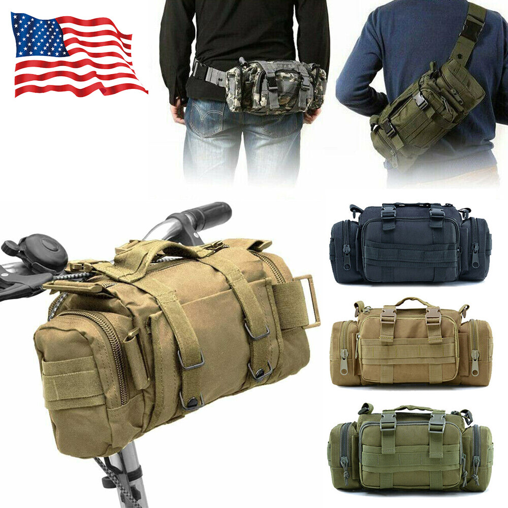 Bike Handlebar Bag Waterproof Front Storage Bag with Removable Shoulder Strap