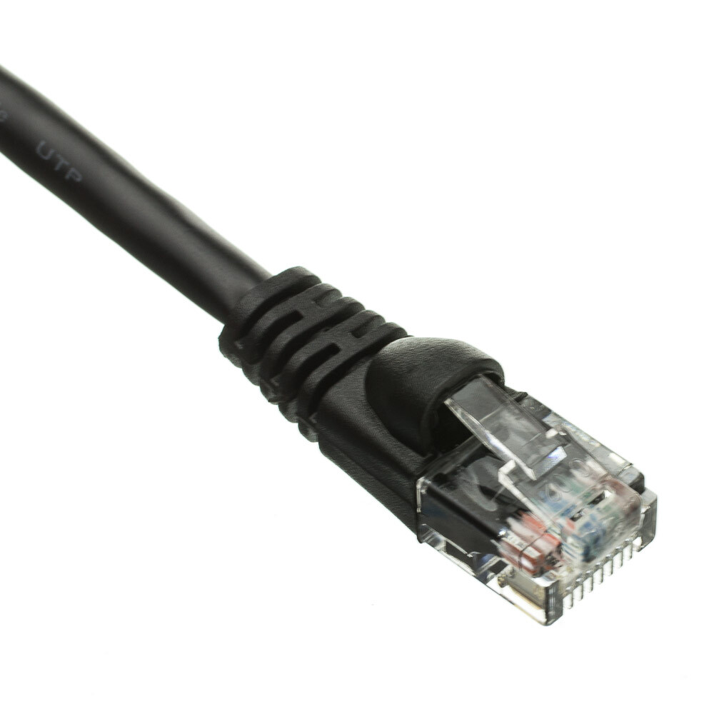 Snagless 50 Foot Cat5e Black Network Ethernet Network Patch Cable