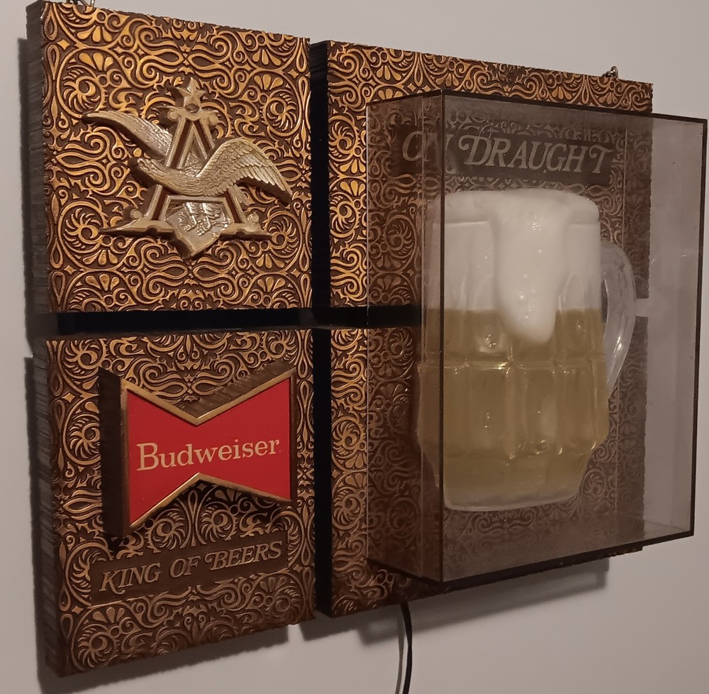 Vintage Budweiser " On Draught" Lighted Bar Sign