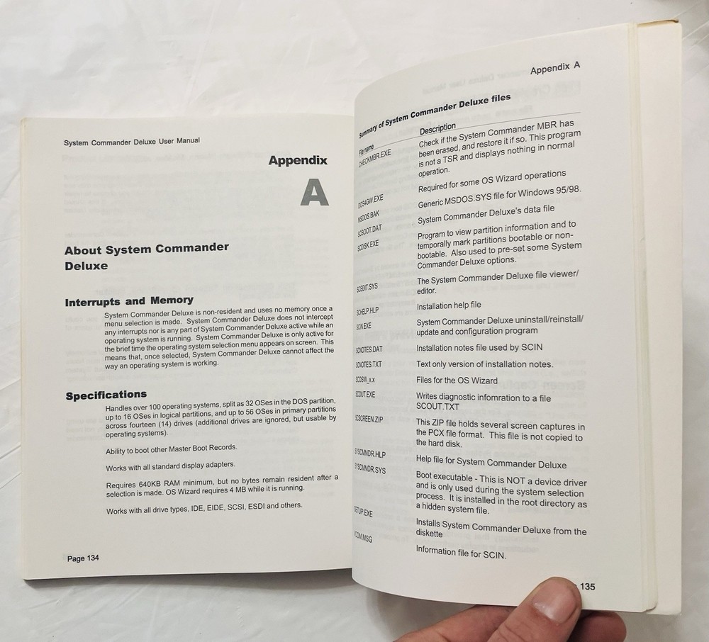 System Commander Deluxe User Manual VCOM Partitioning Guide Windows Linux (1998)